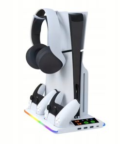 Alternative view of Stacja Chłodząca PS5 PS5 Slim Ładowarka Padów RGB Stojak Czarny