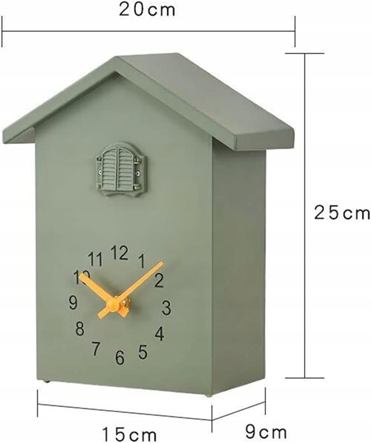 Zegar Ścienny Kukułka zielony retro z wahadłem - obrazek 5