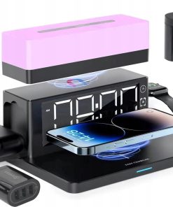 Stacja ładowania bezprzewodowego 6 w 1 z budzikiem LED