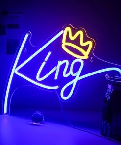 Neon LED King z koroną do dekoracji wnętrza