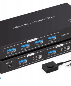 Przełącznik KVM VPFET HDMI/DP USB 3.0 do 2 komputerów