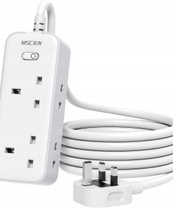 Przedłużacz 5m 4 Gniazda 3 USB 13A 3250W Montaż Ścienny