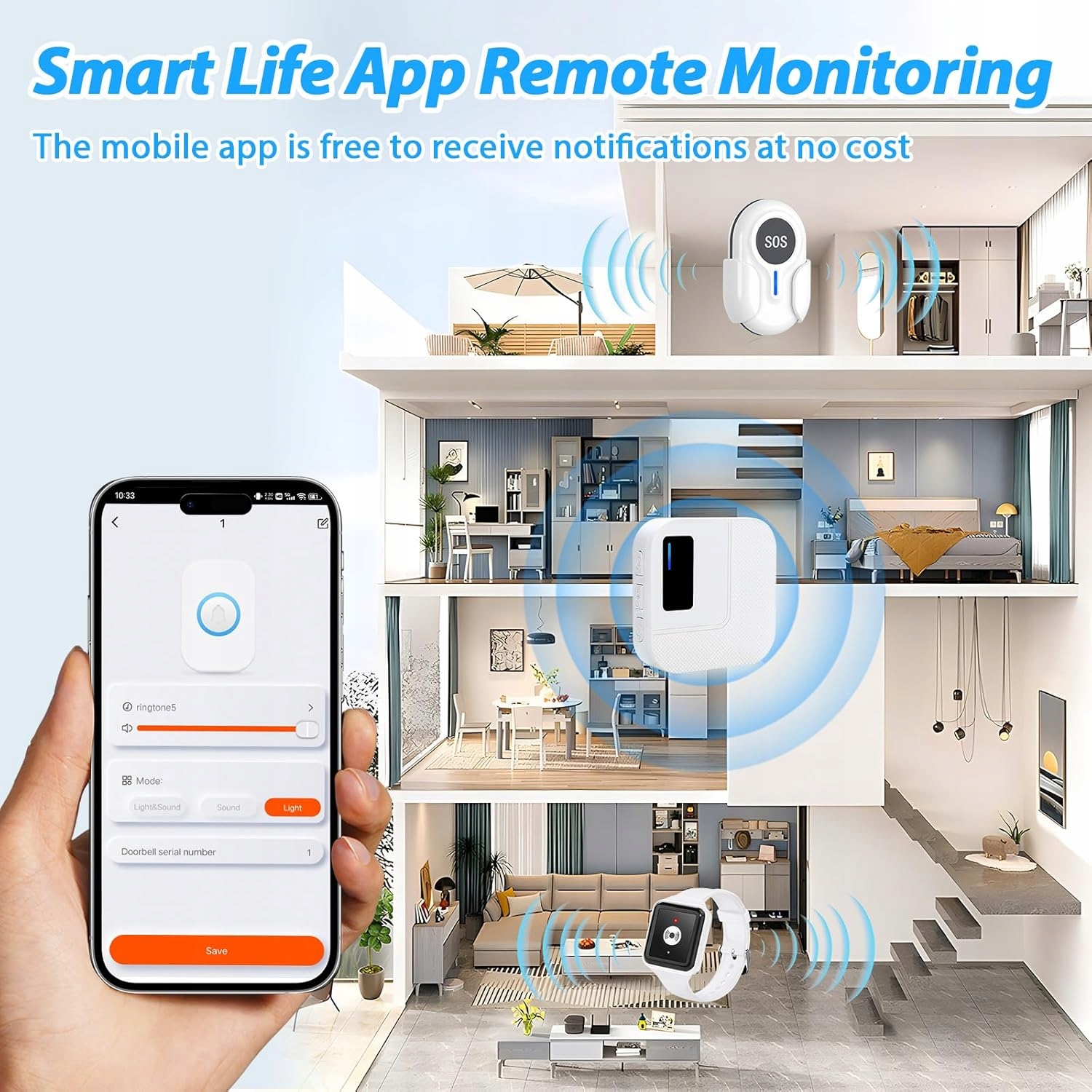 Przycisk SOS dla Seniora DAYTECH WiFi Tuya Alarm Czarny - obrazek 4
