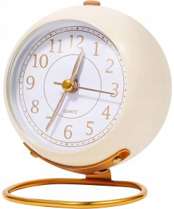 Budzik Biurkowy Retro z podświetleniem cichy analogowy 10.5 cm