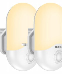 Detake lampka nocna LED 0.5W z czujnikiem zmierzchu, ciepła 2700K, 2 szt.