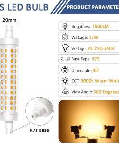 Alternative view of Żarówka LED R7S 118mm 12W 3000K 1500lm Ciepła Biała 2 szt.