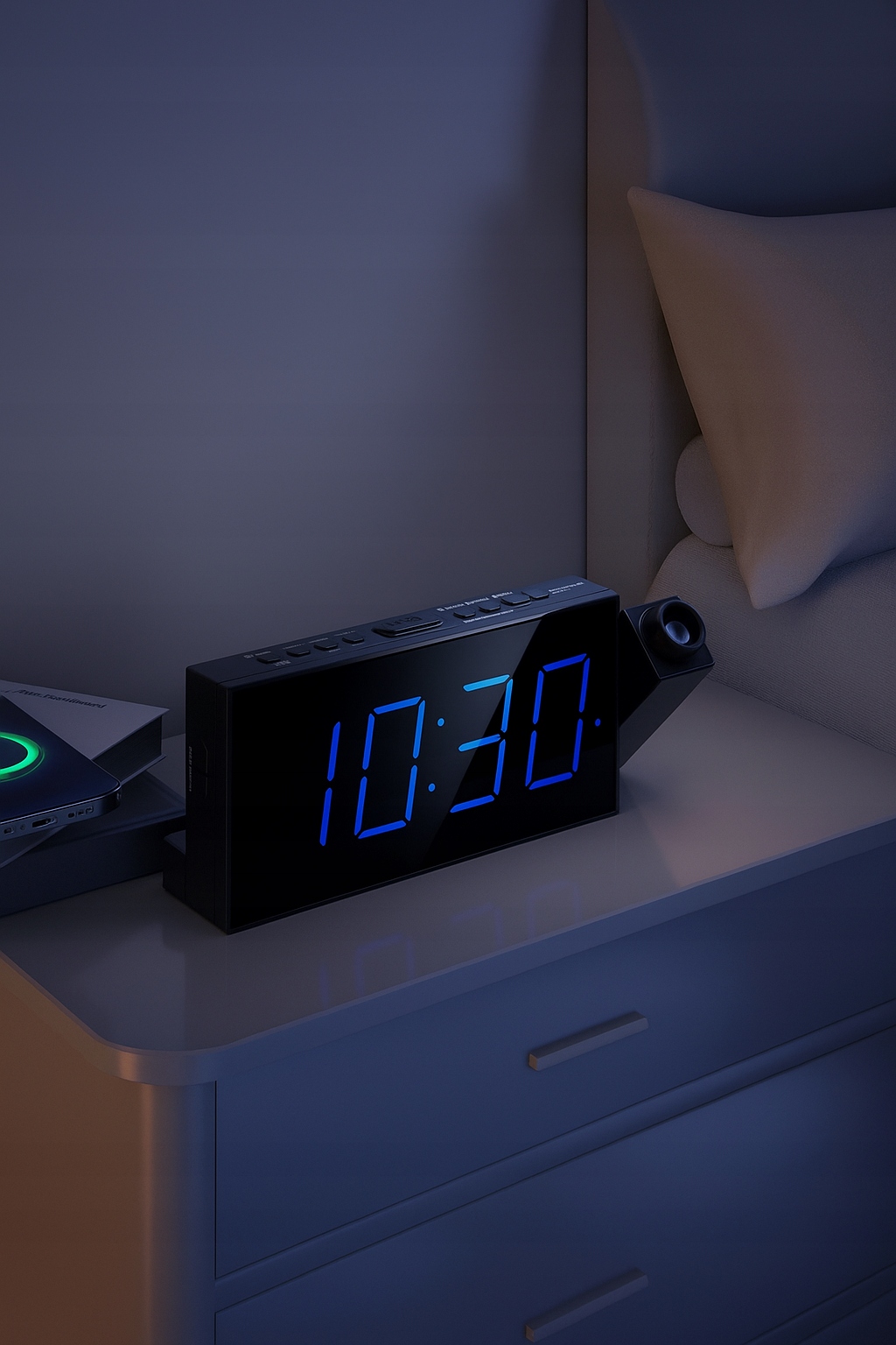 Budzik Projektorowy Z Funkcją 180° Do Sypialni LED USB - obrazek 9