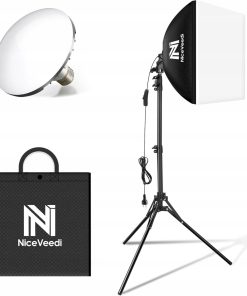 Softbox Fotograficzny 40x40 cm Statyw 160 cm LED 50W 5400K NiceVeedi
