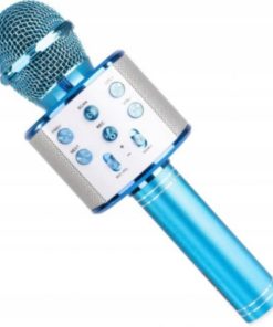 Mikrofon Karaoke Bluetooth Bezprzewodowy Głośnik Recorder Niebieski