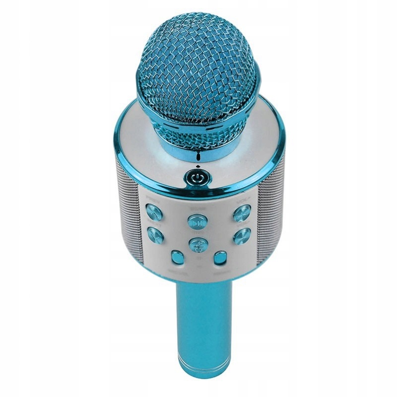 Mikrofon Karaoke Bluetooth Bezprzewodowy Głośnik Recorder Niebieski - obrazek 9