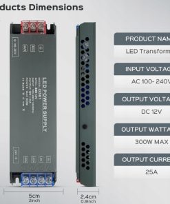 Alternative view of Zasilacz LED 12V 300W 25A Slim Transformator AC/DC do Taśm LED