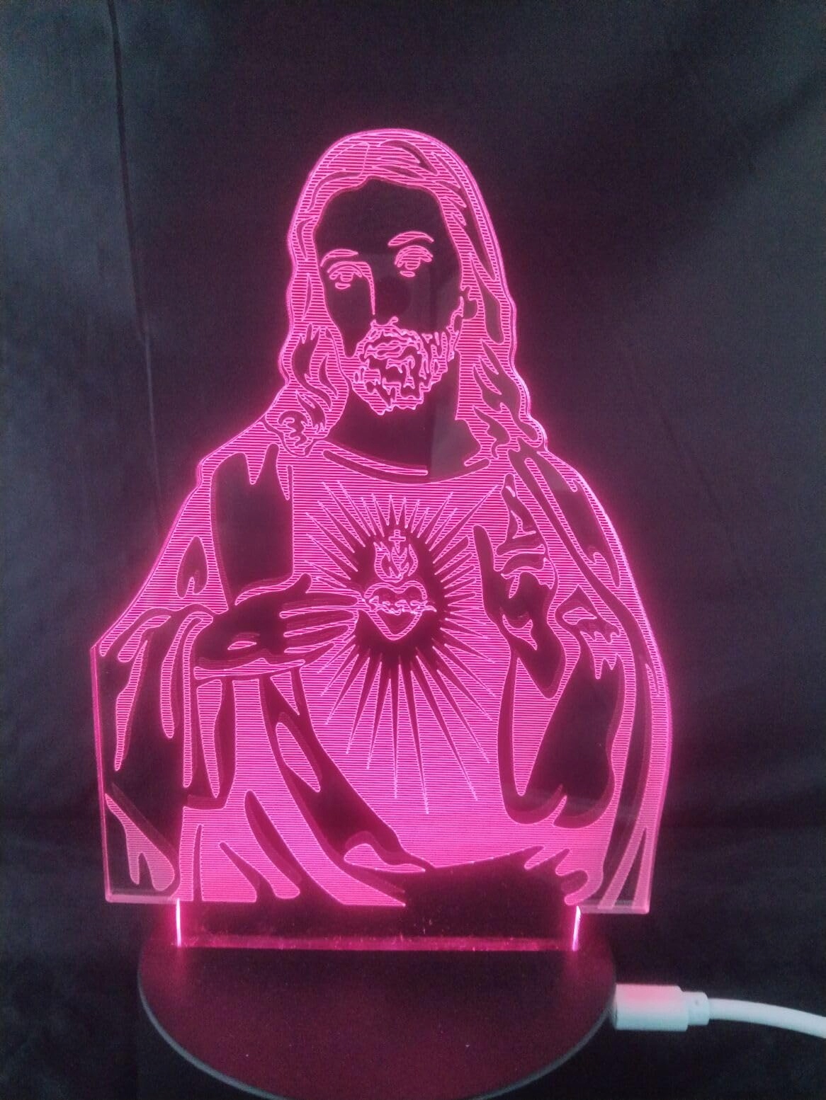 Lampka LED 3D Jezus Chrystus 7 Kolorów Nocna Dekoracyjna