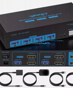 Przełącznik KVM HDMI 2 Monitory 2 Komputery 4K USB 3.0 VPFET