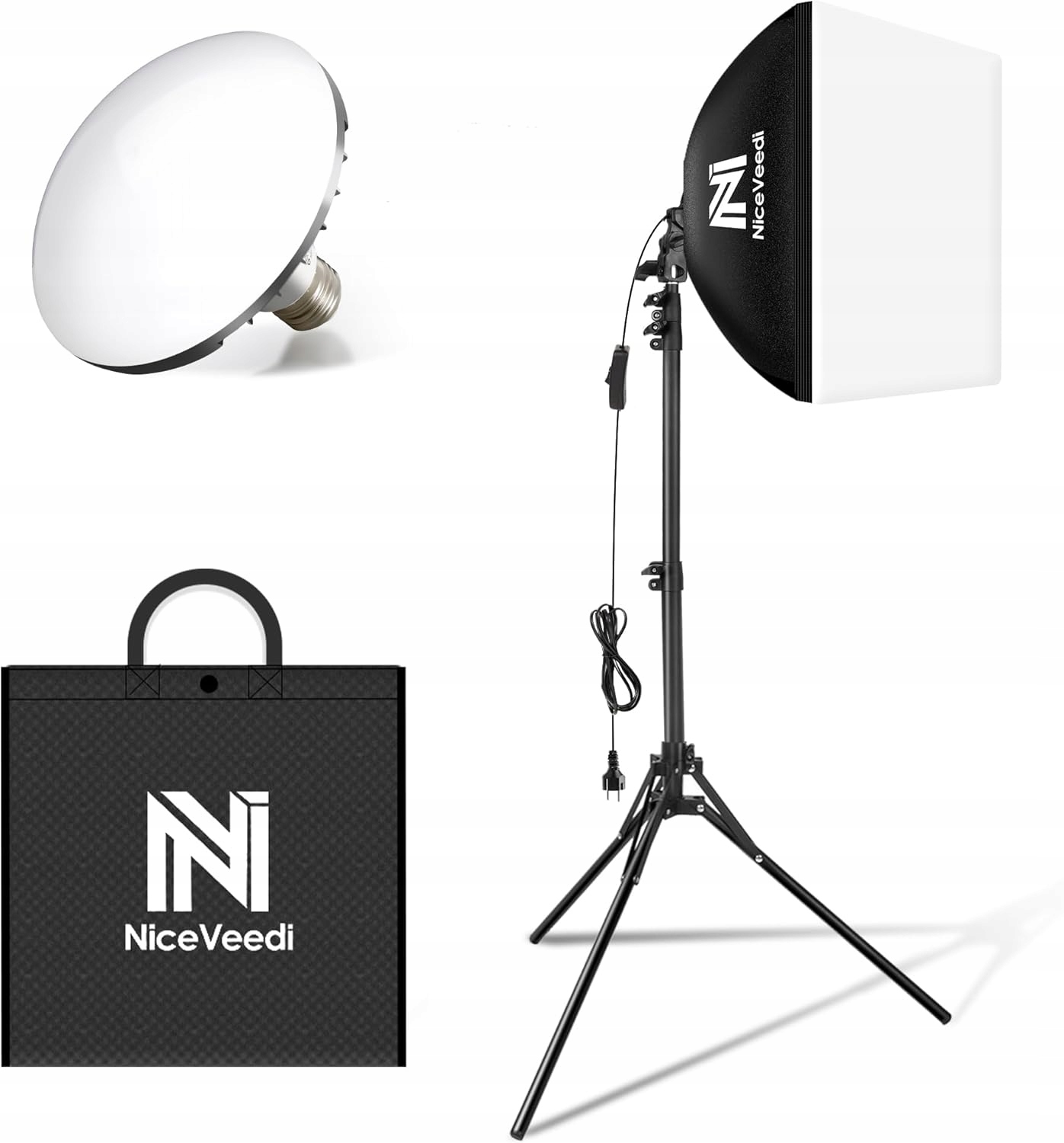 Zestaw oświetleniowy Softbox 16" z statywem do fotografii - obrazek 6
