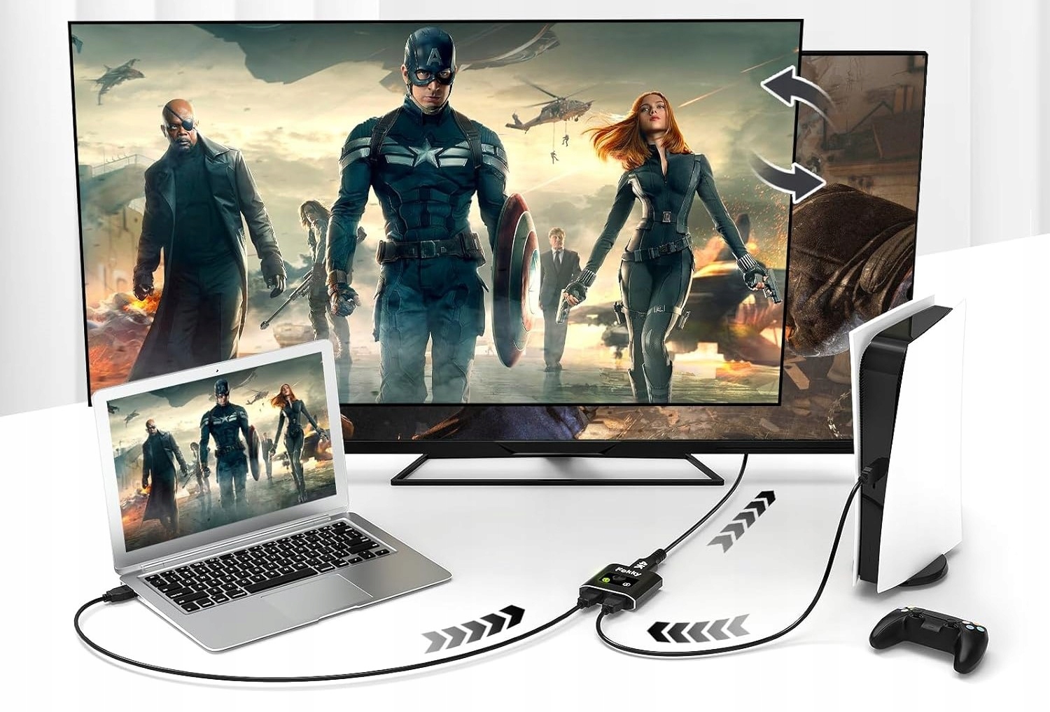 Przełącznik HDMI 4K 60Hz Dwukierunkowy Splitter USB - obrazek 12