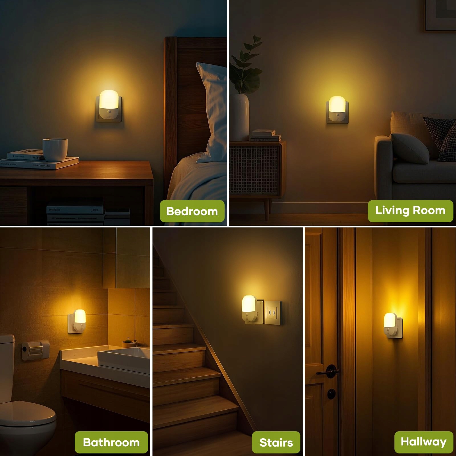 Detake lampka nocna LED 0.5W z czujnikiem zmierzchu, ciepła 2700K, 2 szt. - obrazek 10