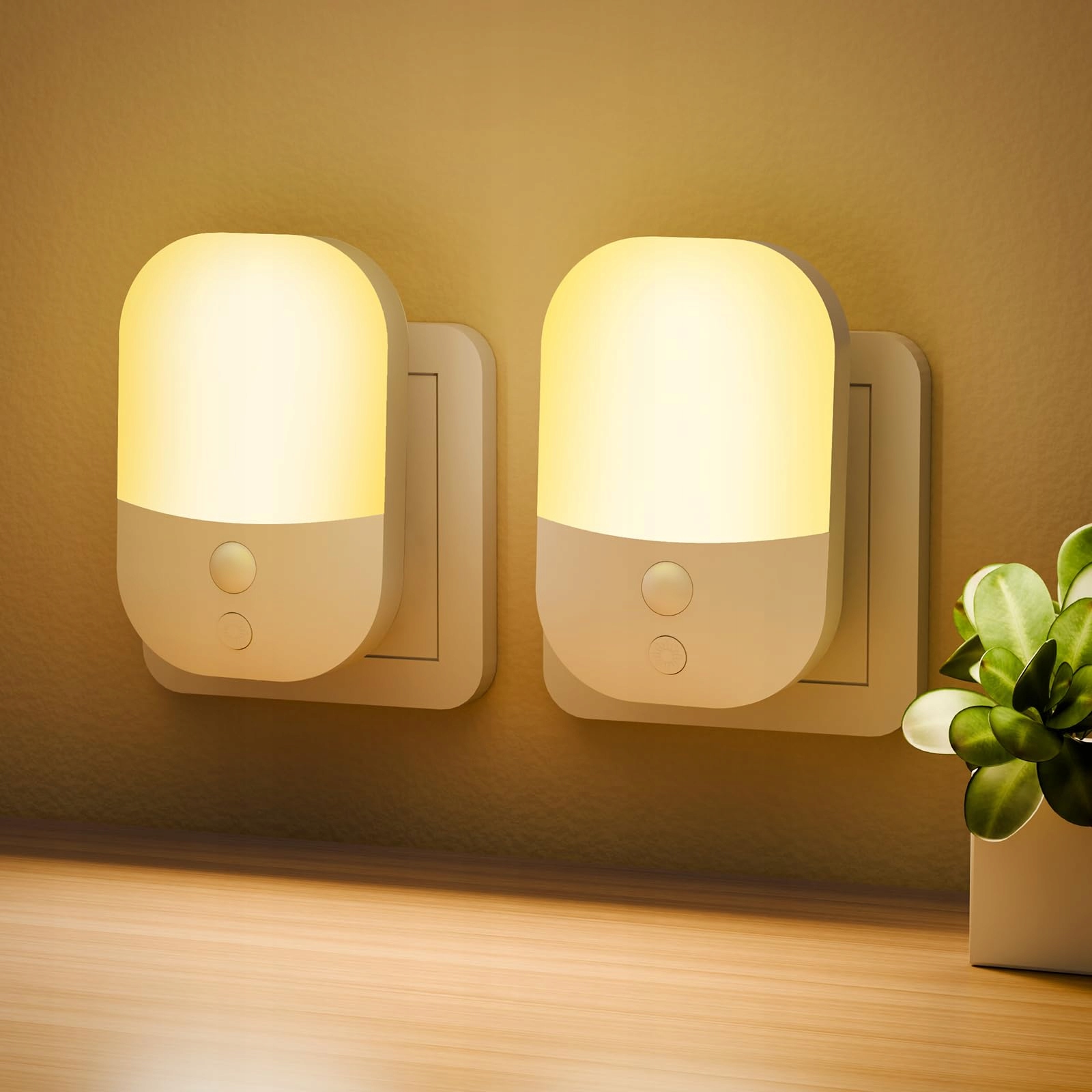 Detake lampka nocna LED 0.5W z czujnikiem zmierzchu, ciepła 2700K, 2 szt. - obrazek 8
