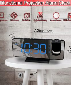 Alternative view of Budzik Projektorowy Z Funkcją 180° Do Sypialni LED USB
