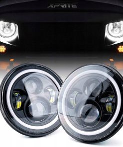 Alternative view of Lampy LED 7" Defender 90 110 Halo DRL Kierunkowskaz Białe 2 szt.