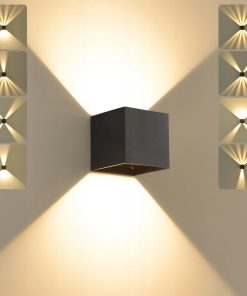 Kinkiet LED SANSHI 12W IP65 3000K Czarny Regulowany Góra Dół