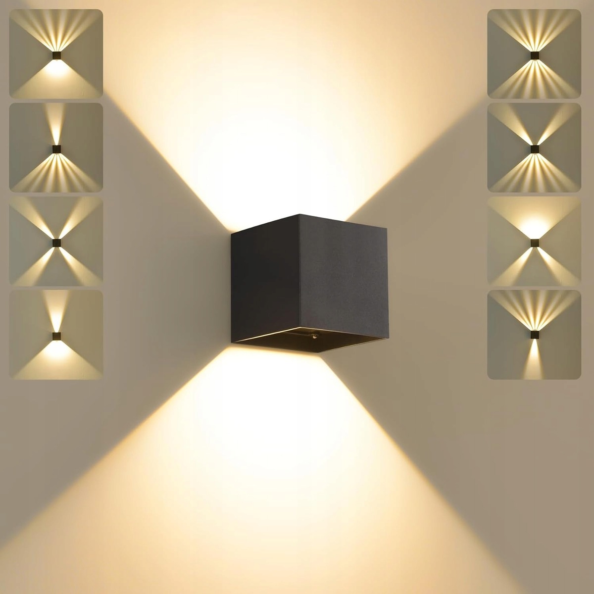 Kinkiet LED SANSHI 12W IP65 3000K Czarny Regulowany Góra Dół