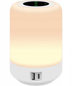 Salipt Dotykowa Lampka Nocna Z Portami Ładowania USB Biały