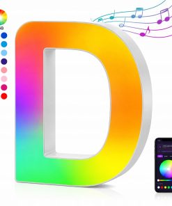 Podświetlana Litera D LED RGB USB Sterowanie Aplikacją