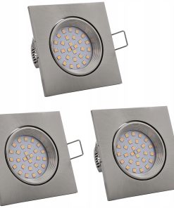 REFLEKTORY LED LUMARE 4W 2700K IP44 SREBRNE 3 SZTUKI