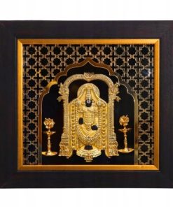 Obraz Lord Balaji Rama Złota Ramka MDF Szkło Hindu Decor
