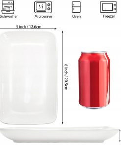 Alternative view of Foraineam 8 Szt. Talerze Porcelanowe 8 Cali Białe Prostokątne