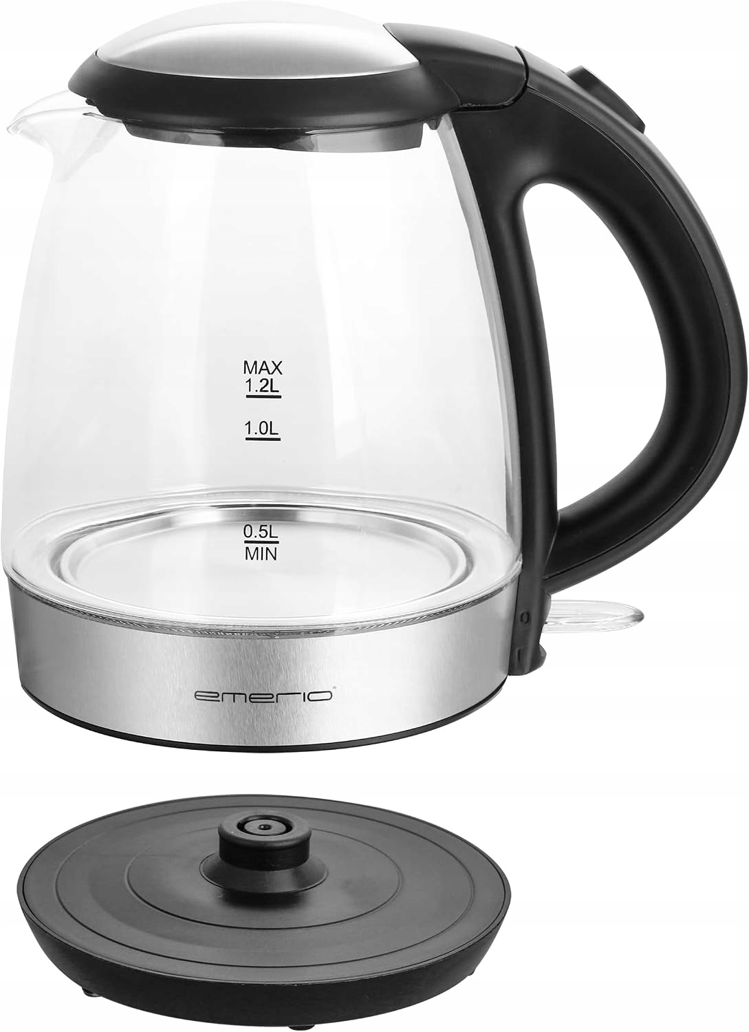 Czajnik Emerio WK-119988 Czarny Srebrny 2200W 1.7L