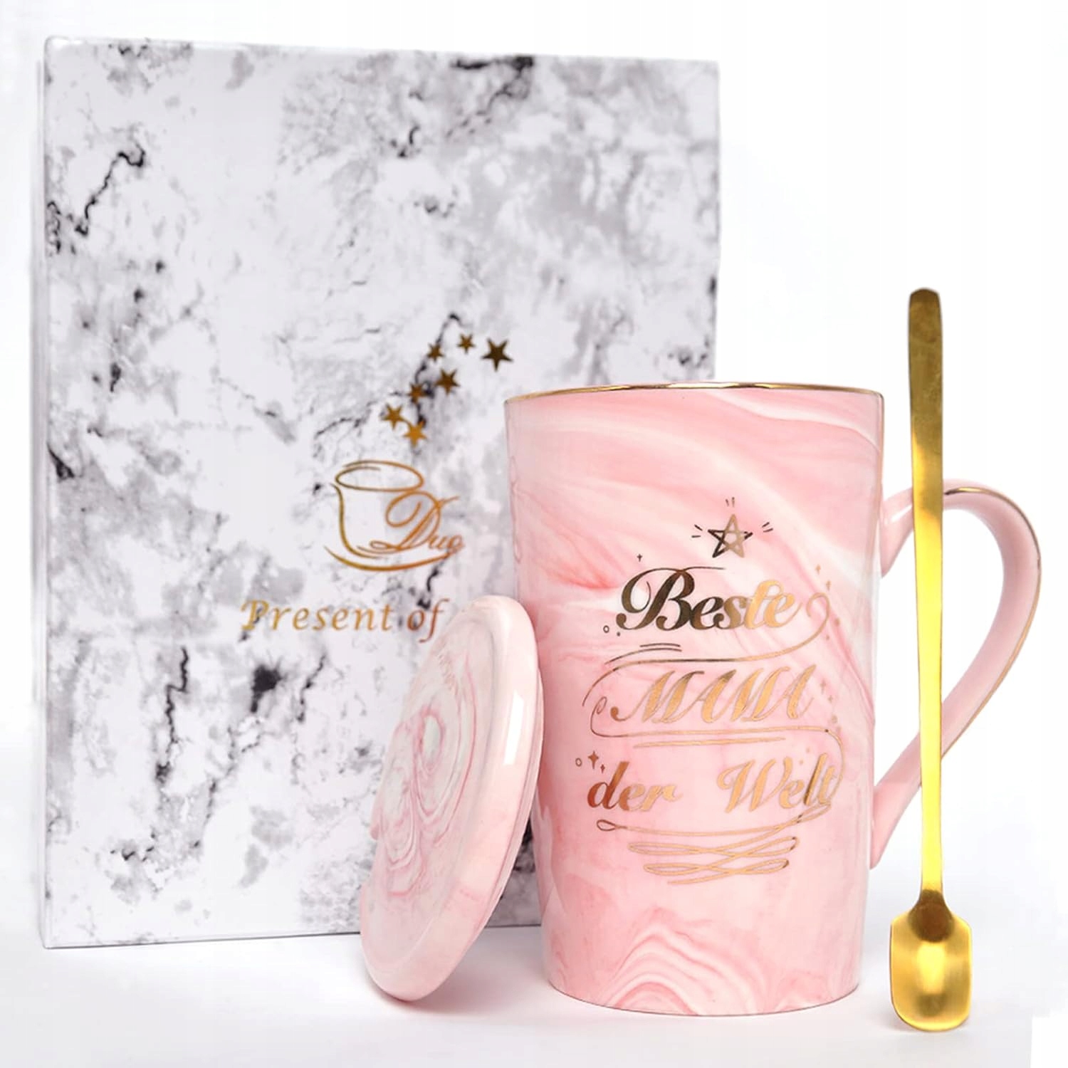 Kubek Ceramiczny Dla Mamy 400 ml Niemiecki Napis Pudełko - obrazek 4