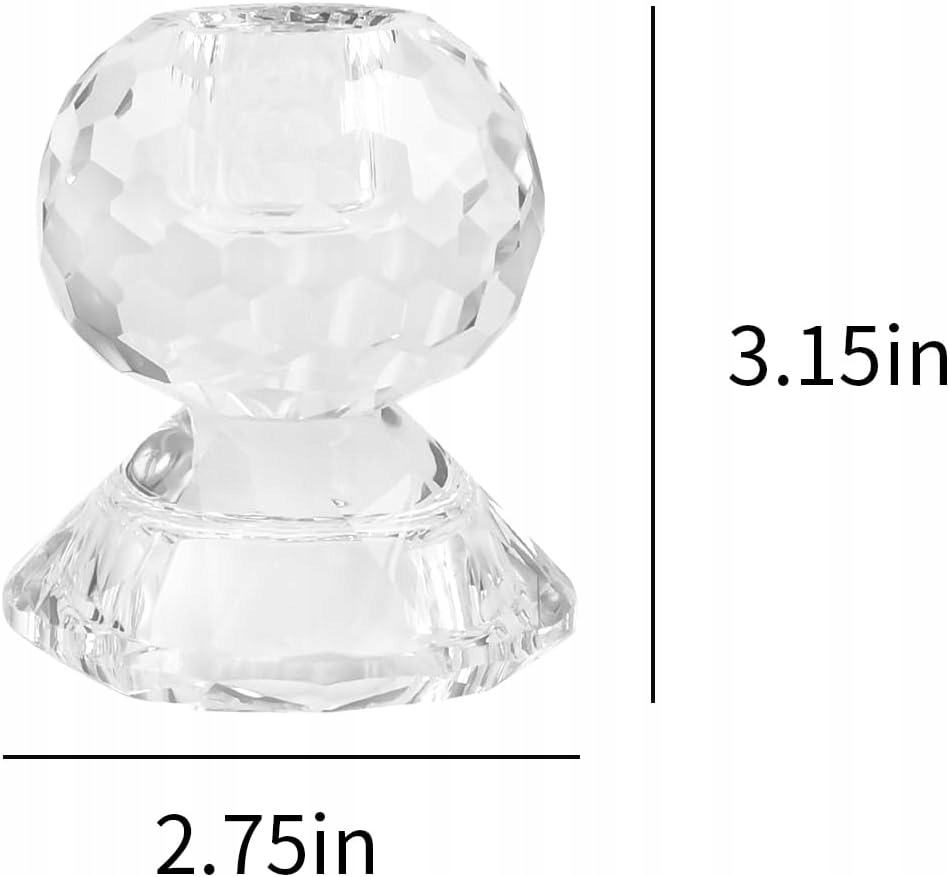 2x Świecznik Kryształowy DONOUCLS Na Tealight I Świece