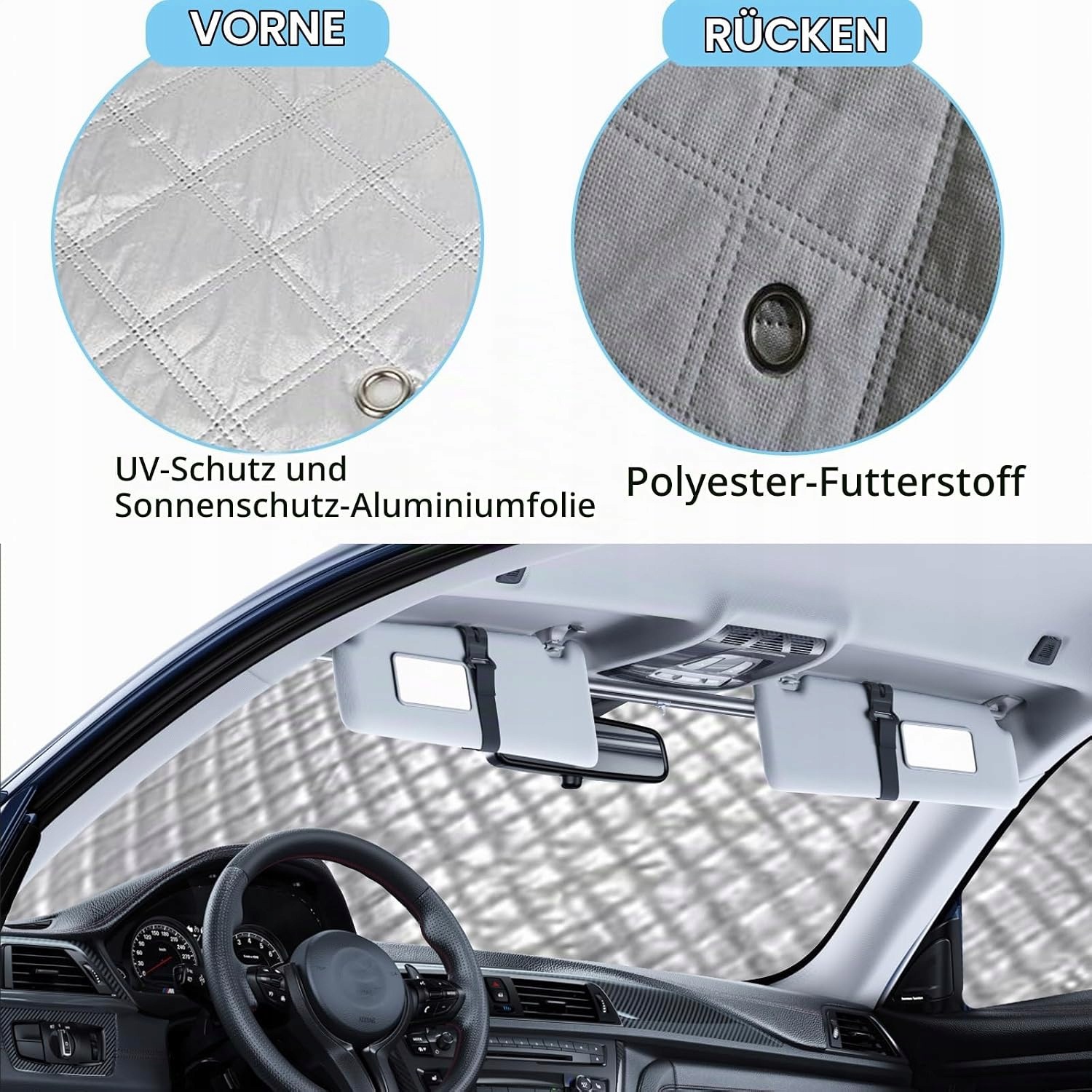Ochrona Przed Słońcem i Mrozem Na Przednią Szybę VW T5 T6 SWB 8 Szt.