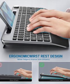 JOYACCESS Ergonomiczna Klawiatura + Mysz Bezprzewodowa 2,4G