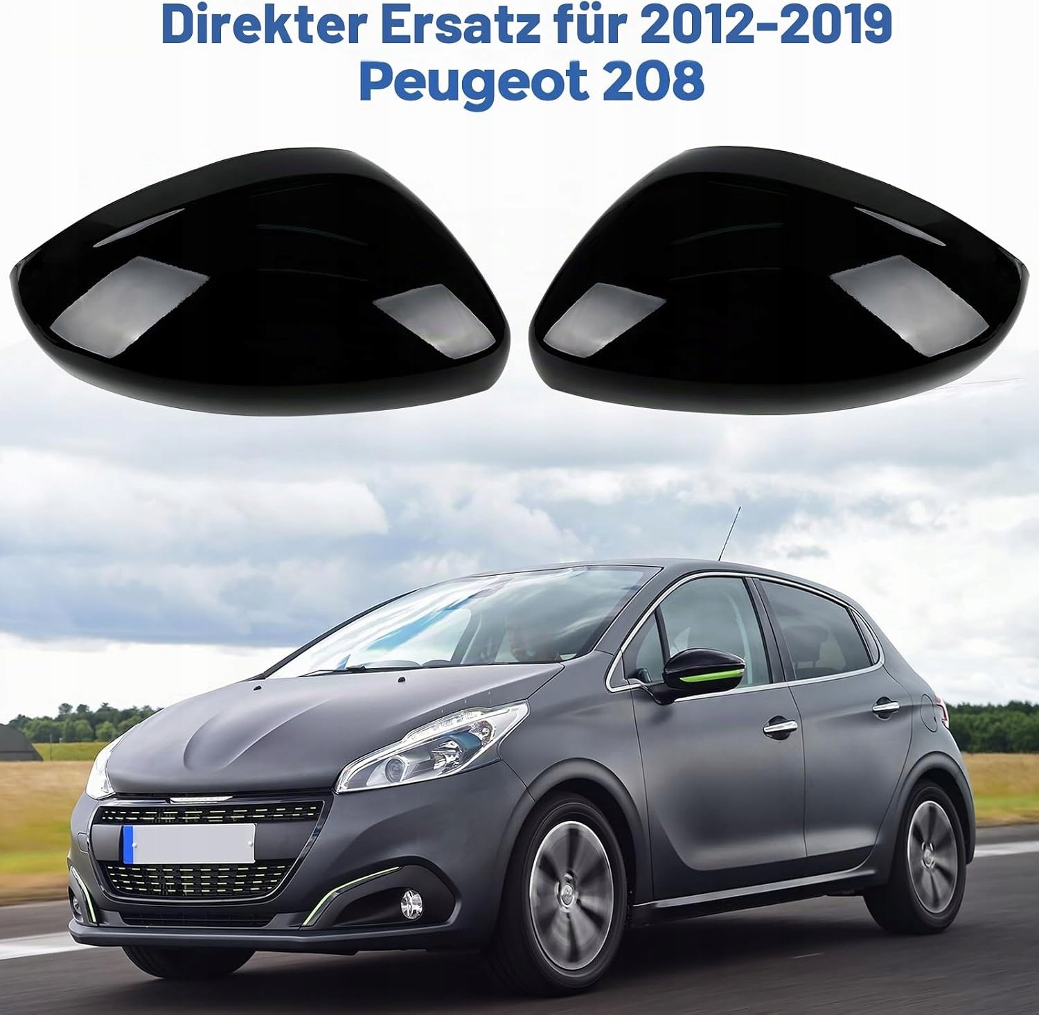 Nakładki na Lusterka Samochodowe Peugeot 208 2012-2019 2 Sztuki ABS