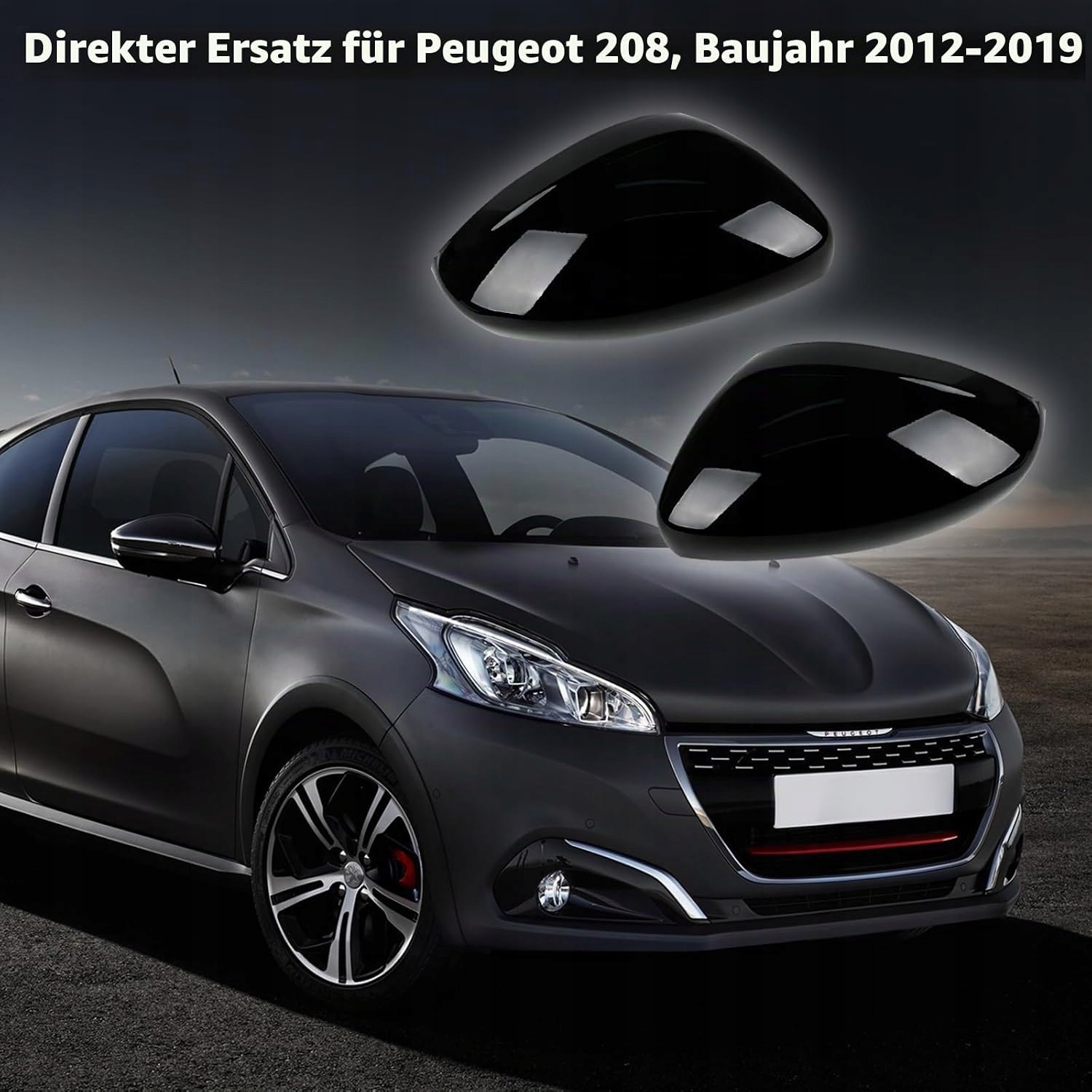 Nakładki na Lusterka Samochodowe Peugeot 208 2012-2019 2 Sztuki ABS