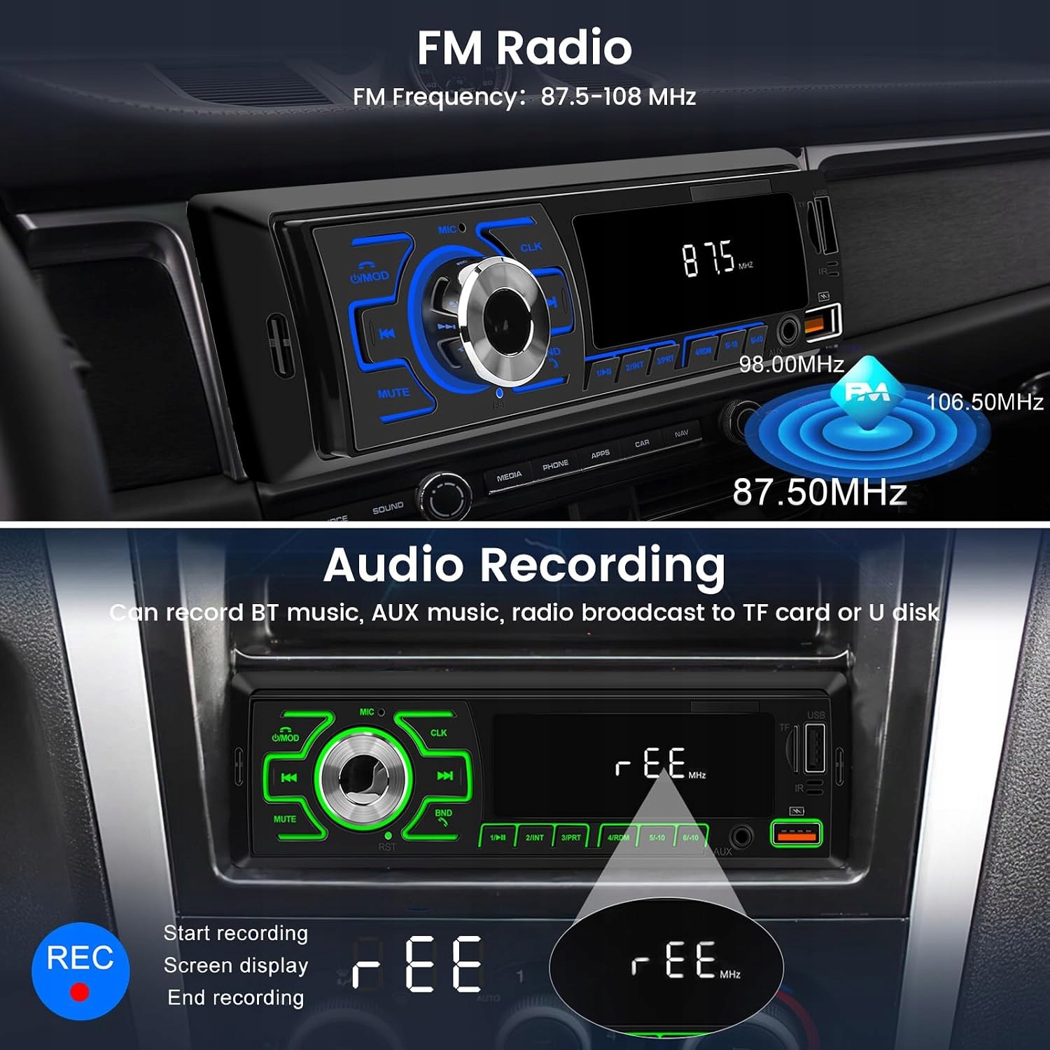 Radio Samochodowe RDS Bluetooth MP3 USB AUX FM AM