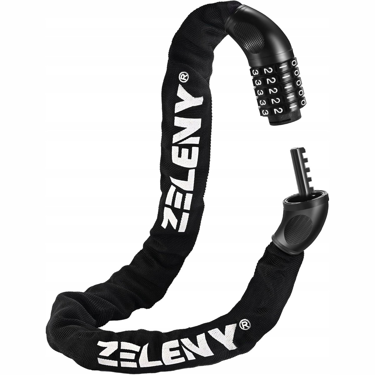 Zamek Rowerowy Anti-Theft 5 Cyfr 90 cm Łańcuch 7 mm