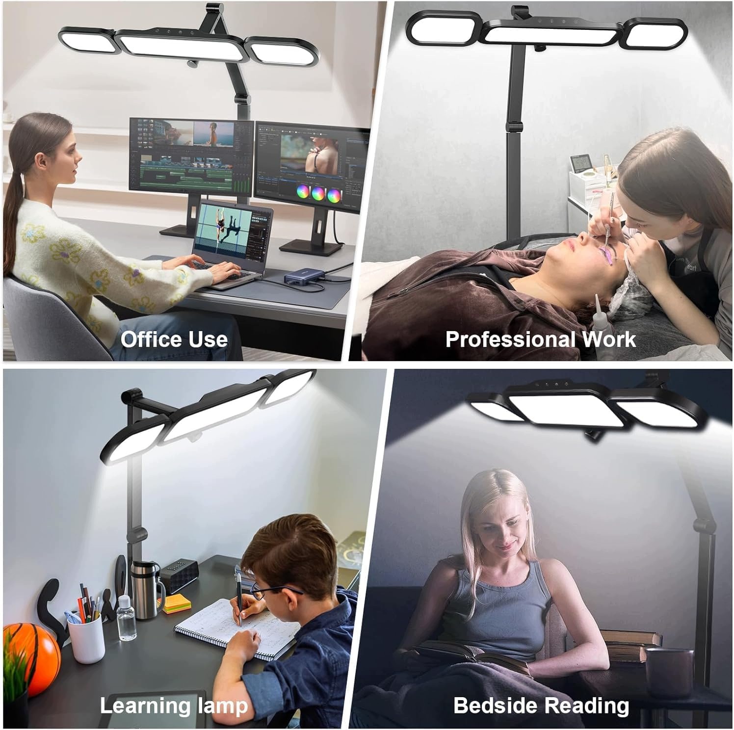 Lampa Biurkowa LED NUERPO Z Klipsem Regulowane Ramię 80cm