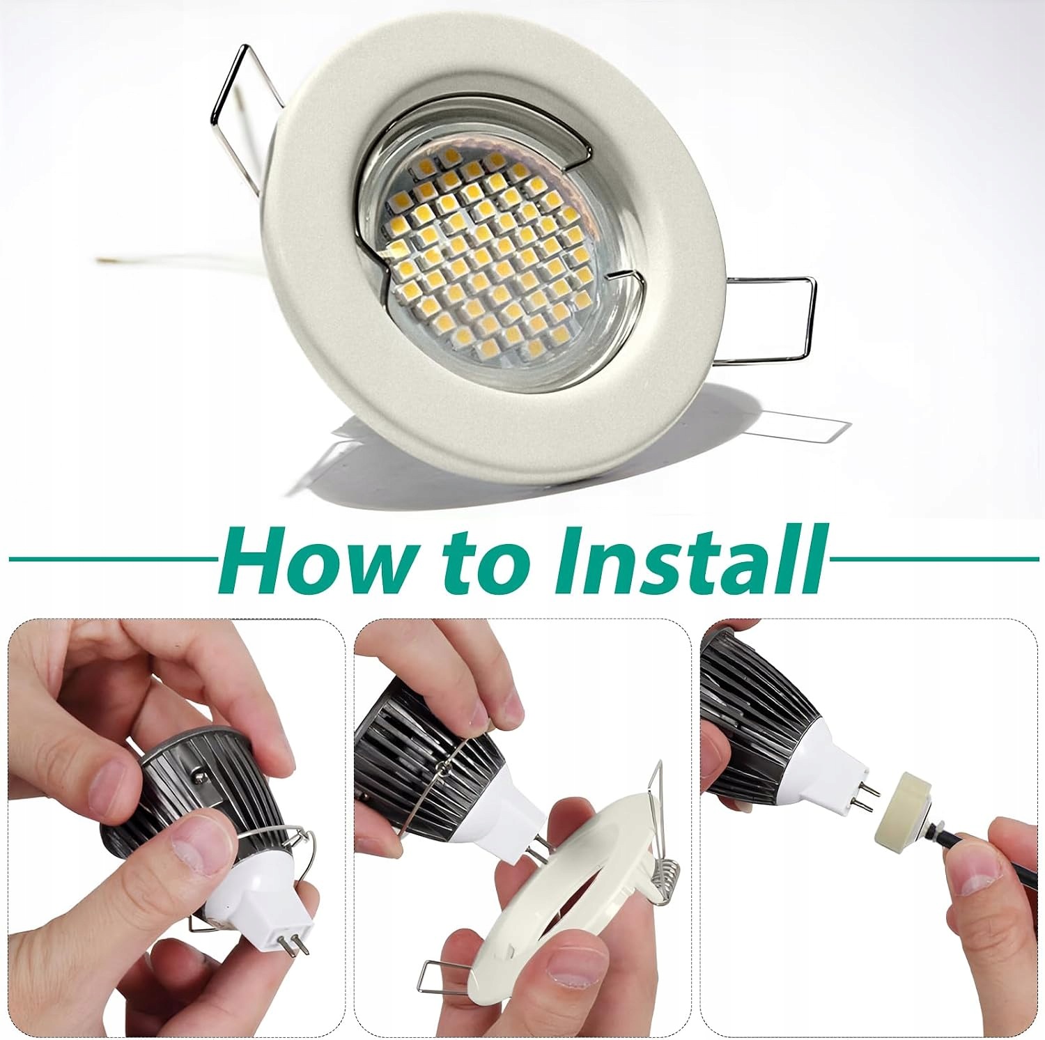 KingYH 6 Sztuk LED Reflektory Oprawy Sufitowe GU10 Białe