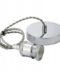 COZZY Vintage Lampa Sufitowa Wisząca Srebrna Skręcona E27