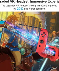 Gogle VR do Nintendo Switch OLED Z Regulowanymi Soczewkami Czerwone