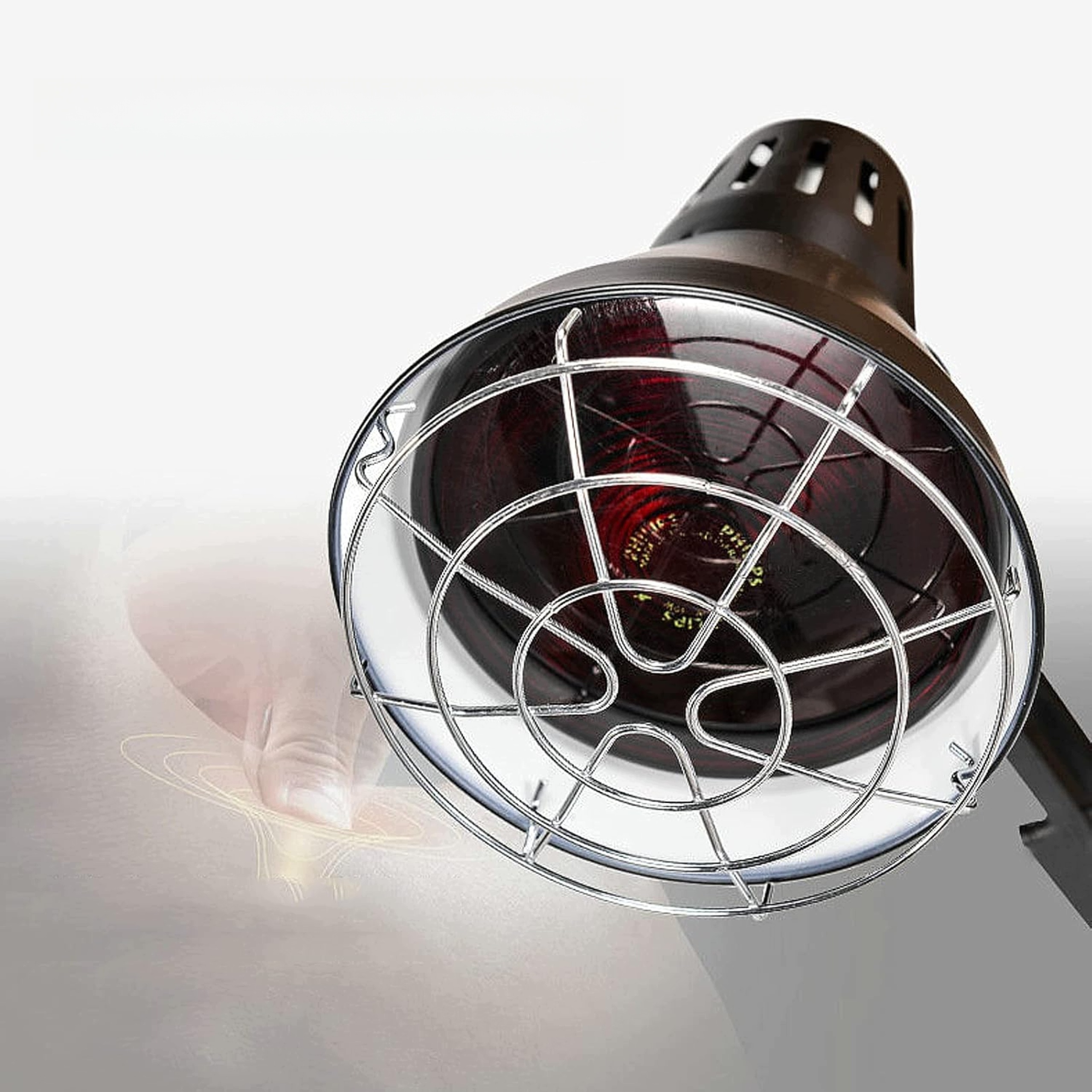 Lampa Na Podczerwień 150W WO LUCK Terapia Światłem Regulowana Czarno-Srebrn
