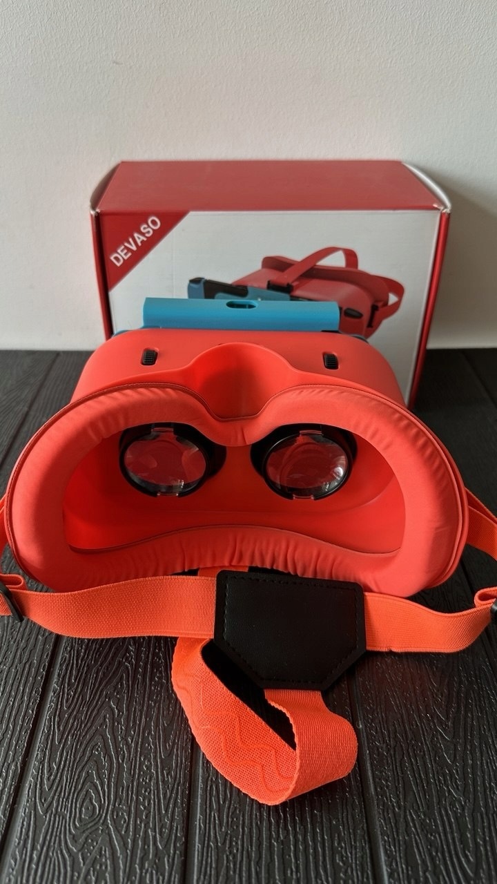 Gogle VR do Nintendo Switch OLED Z Regulowanymi Soczewkami Czerwone