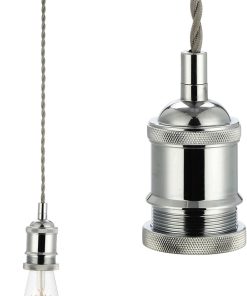 Alternative view of COZZY Vintage Lampa Sufitowa Wisząca Srebrna Skręcona E27