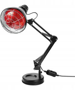 Lampa Na Podczerwień 150W WO LUCK Terapia Światłem Regulowana Czarno-Srebrn