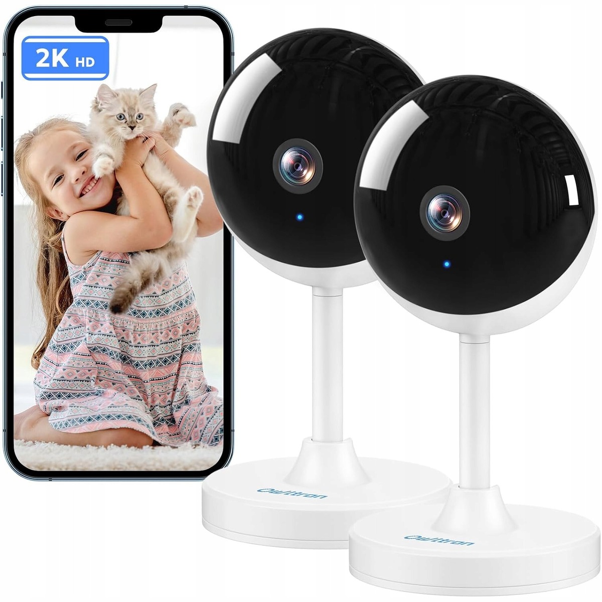 Kamera WiFi 2szt Owltron 1080P Wewnętrzna Z Wykrywaniem Ruchu